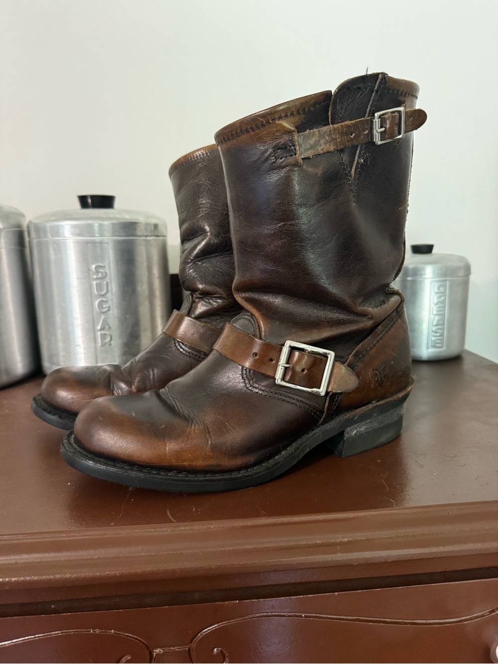 Frye Leather Engineer Moto Boots